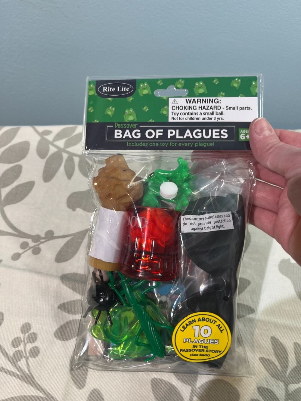 Passover Bag of Plagues Rite Lite Sealed Kids Seder Toy Educational Judaica